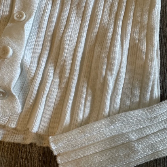 Garage Clothing Cream Ribbed Fitted Cardigan Top XS - Picture 3 of 3